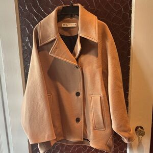 Zara Women's Camel Pea Coat